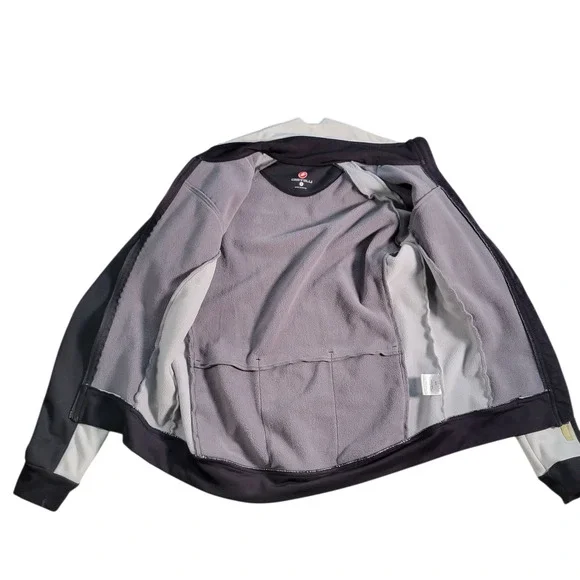 Castelli Viziata Cycling Jacket Women's M Thermal Fleece Black White Full Zip